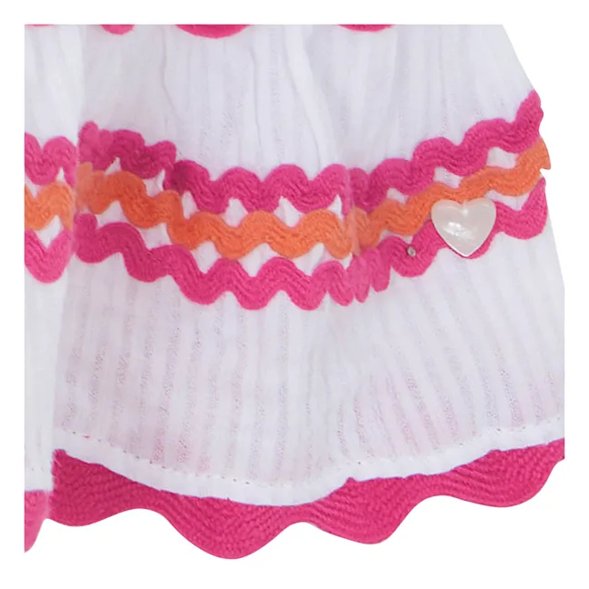 Falda larga festoneada | Blanco