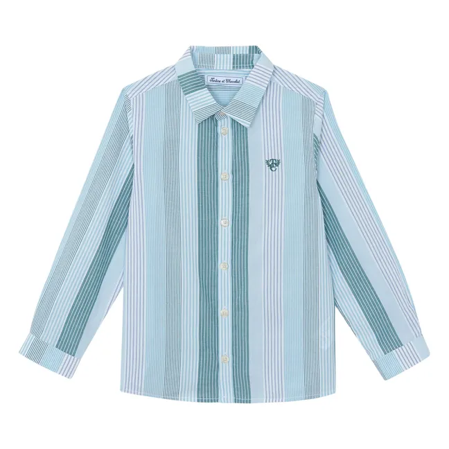 Chemise Bandes Constrastées | Vert d'eau