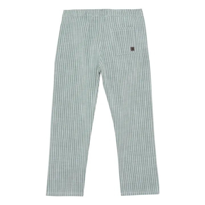 Pantalon Rayé | Vert céladon- Image produit n°4