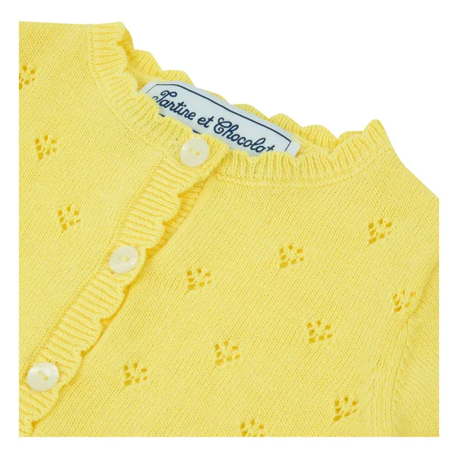 Pointelle cardigan | Yellow