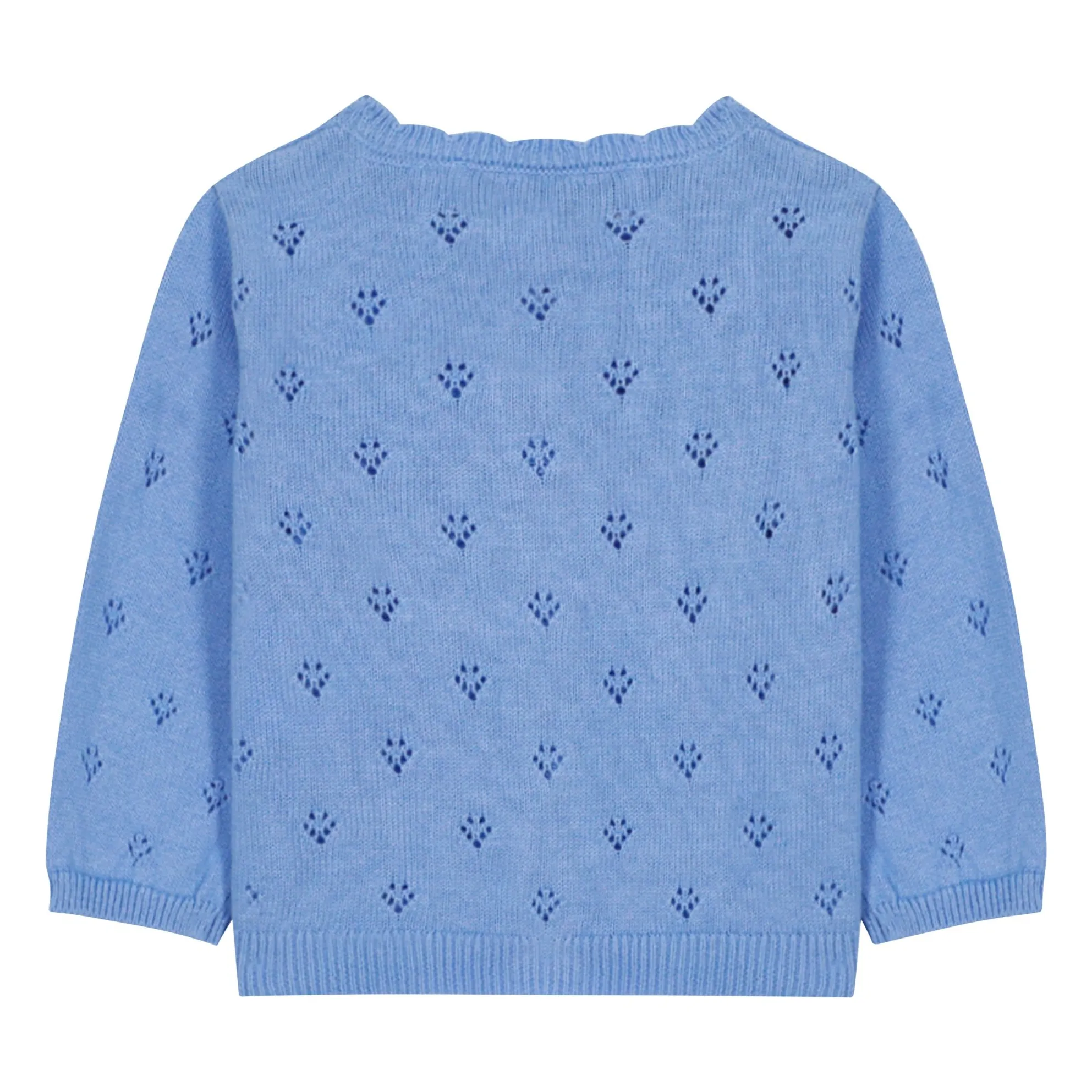 Cardigan Pointelle | Bleu azur- Image produit n°2