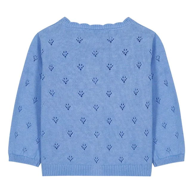 Pointelle cardigan | Azure blue
