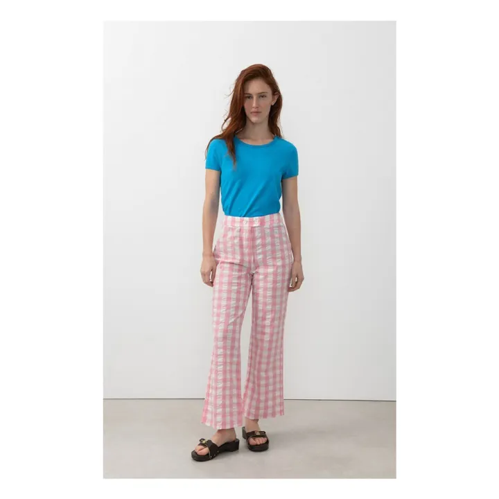 T-shirt Col Bateau Lopintale Coton et Lin | Bleu- Image produit n°4