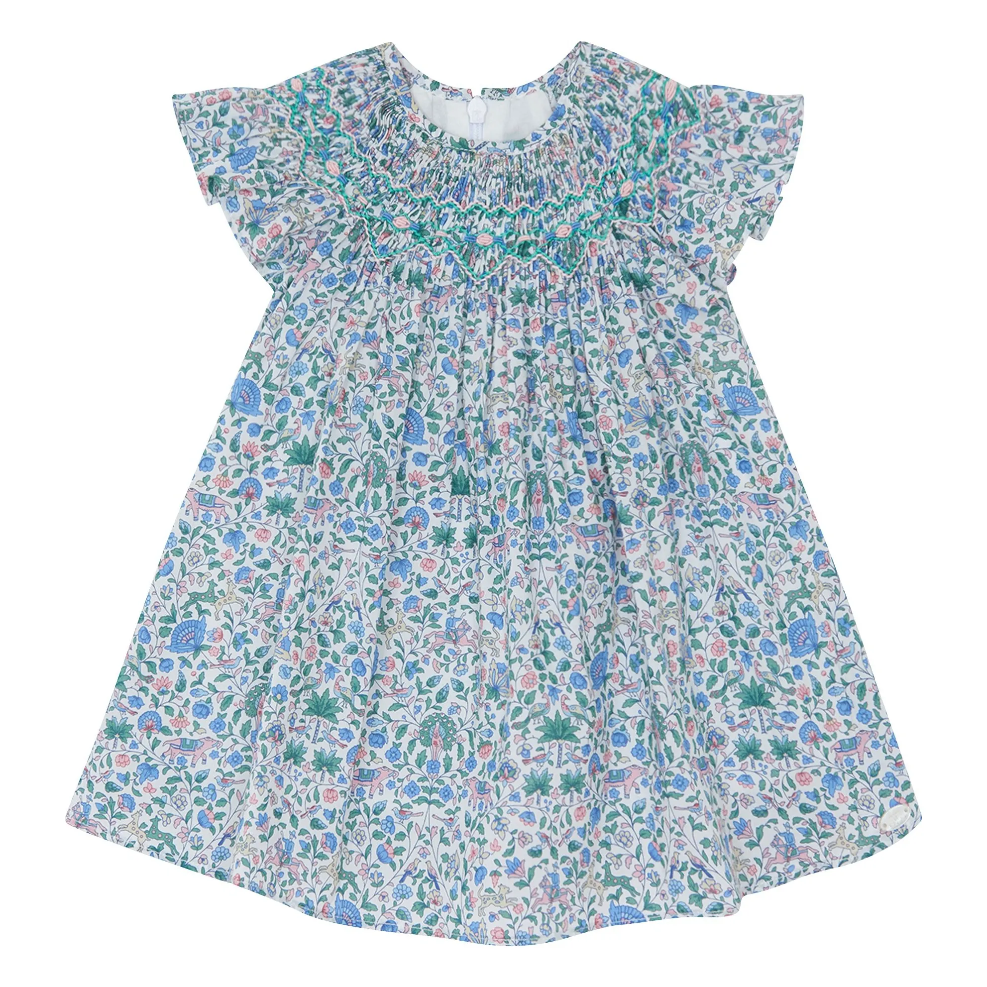 Tartine Et Chocolat White Liberty Baby Smocked Dress