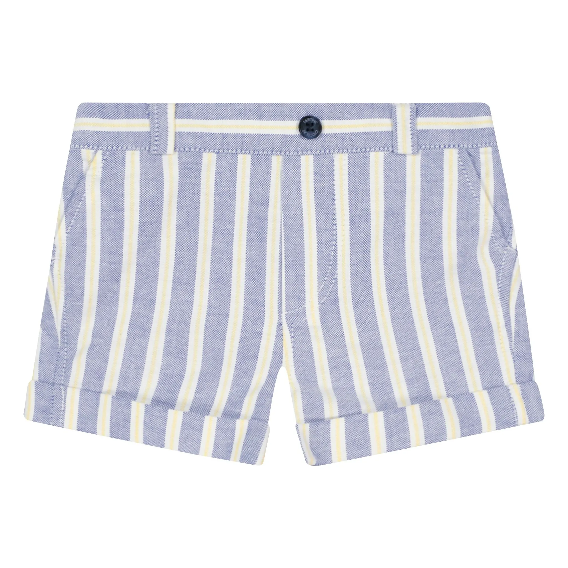 Tartine Et Chocolat Indigo Blue Baby Striped Hem Shorts