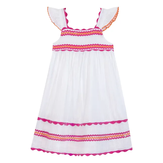 Robe Feston Volants | Blanc