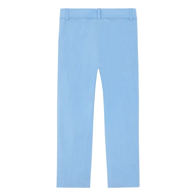 Pantalon Poches Feston Lin | Bleu ciel