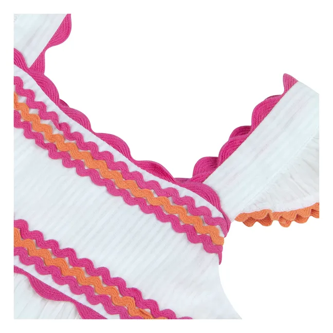 Robe Feston Volants | Blanc