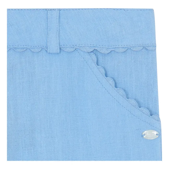 Pantalon Poches Feston Lin | Bleu ciel