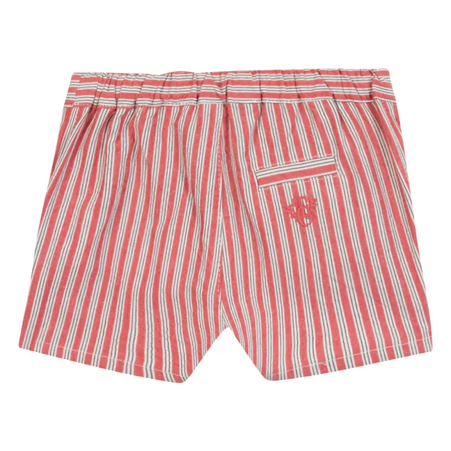 Pantalones cortos a rayas | Rojo