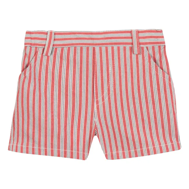 Pantalones cortos a rayas | Rojo