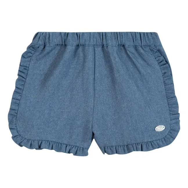 Volants shorts | Denim blue