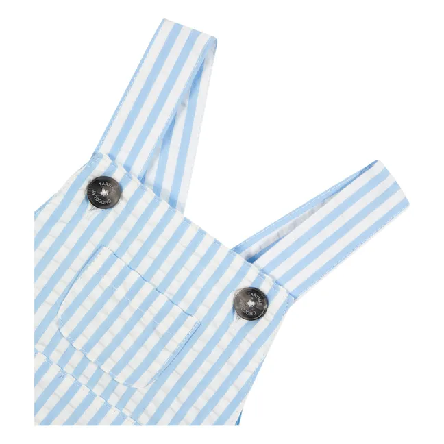 Salopette Rayée | Bleu ciel