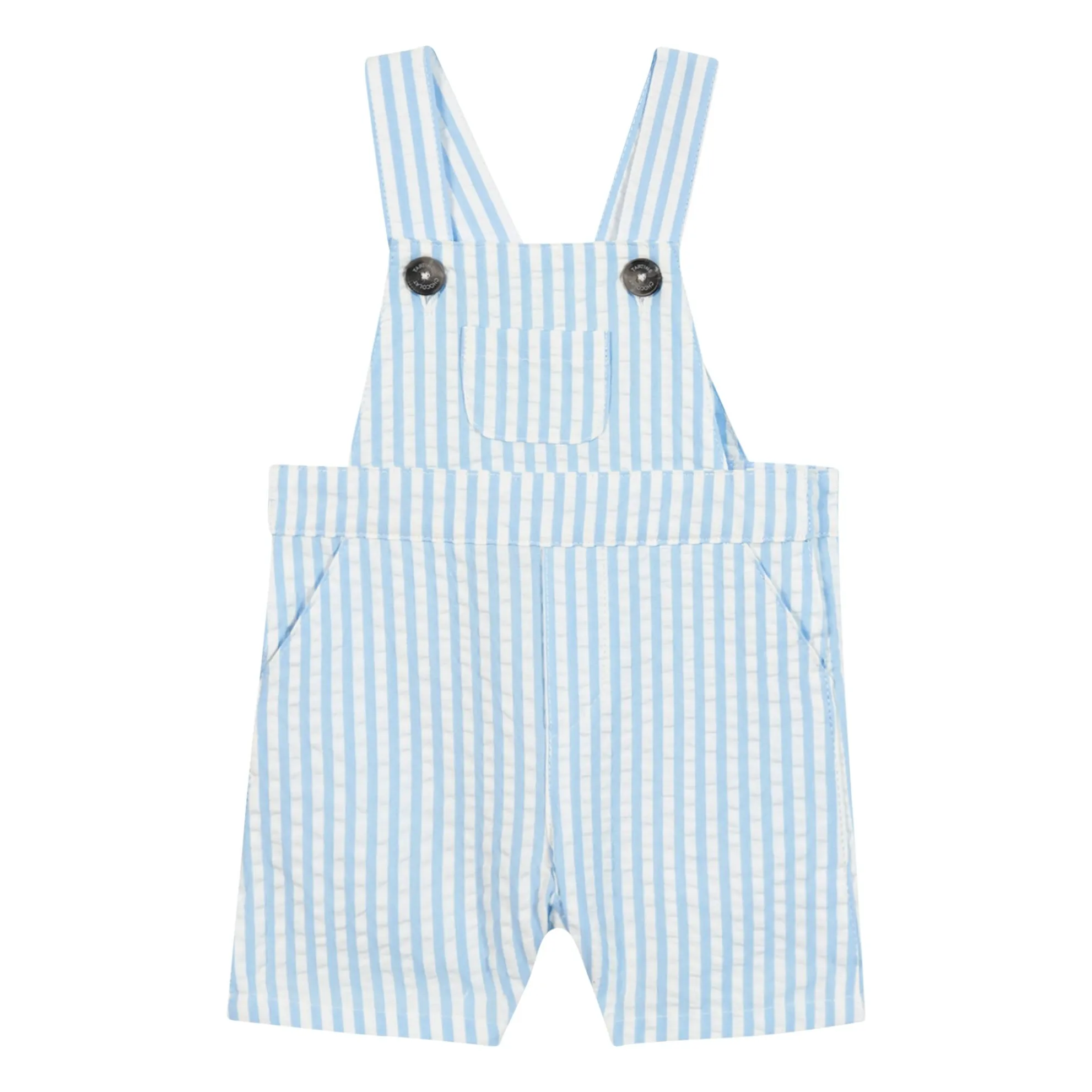 Tartine Et Chocolat Light Blue Striped Overalls