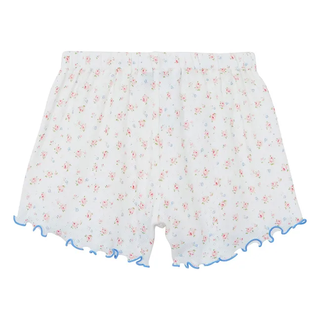 Pyjama Court Fleuri | Ecru