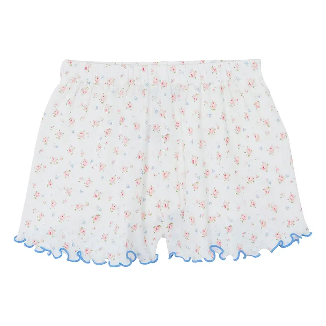 Pyjama Court Fleuri | Ecru