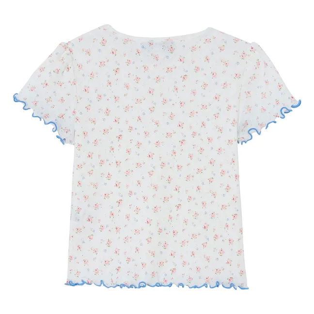 Pyjama Court Fleuri | Ecru