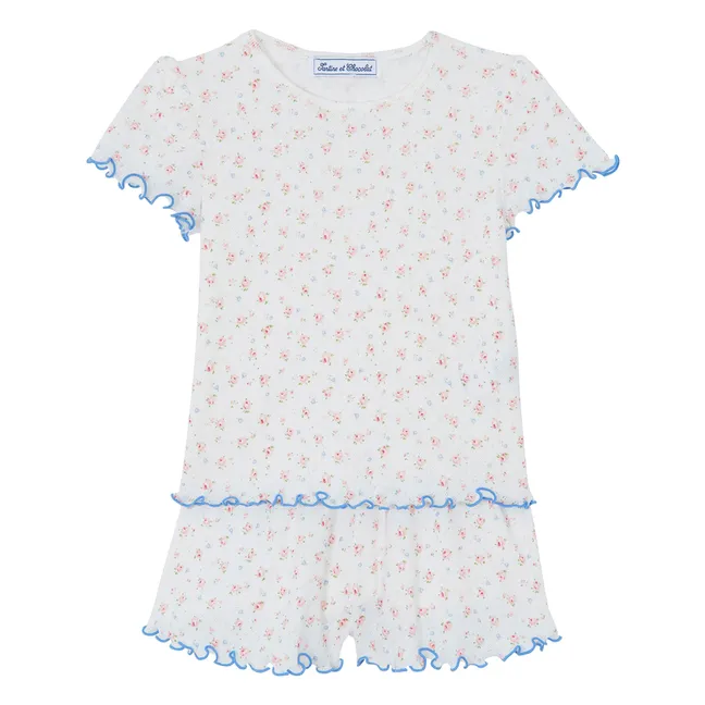 Pijama corto de flores | Crudo