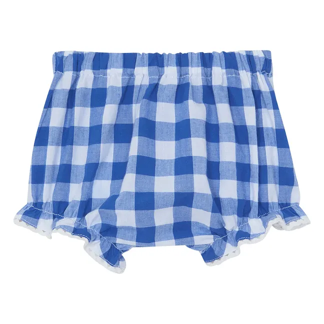 Vichy Top and Bloomer Set | Royal blue