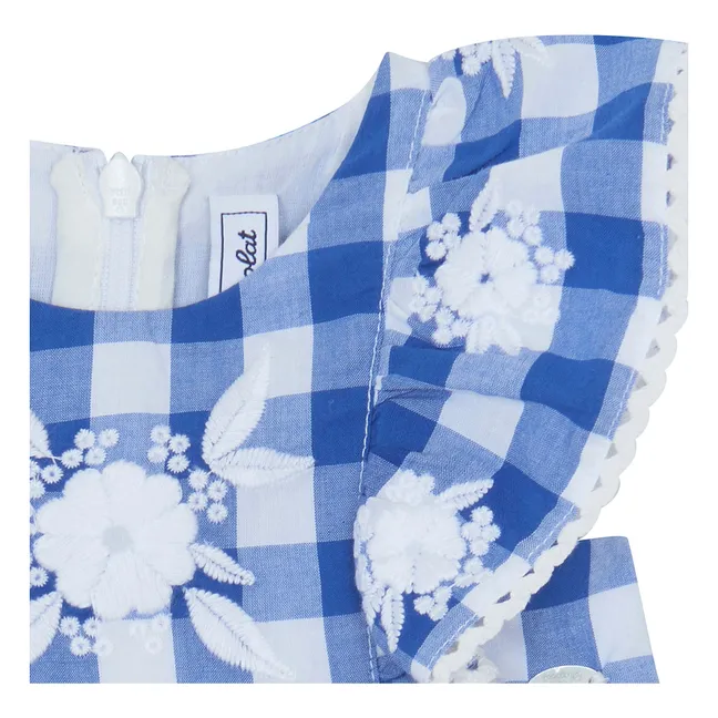 Vichy Top and Bloomer Set | Royal blue
