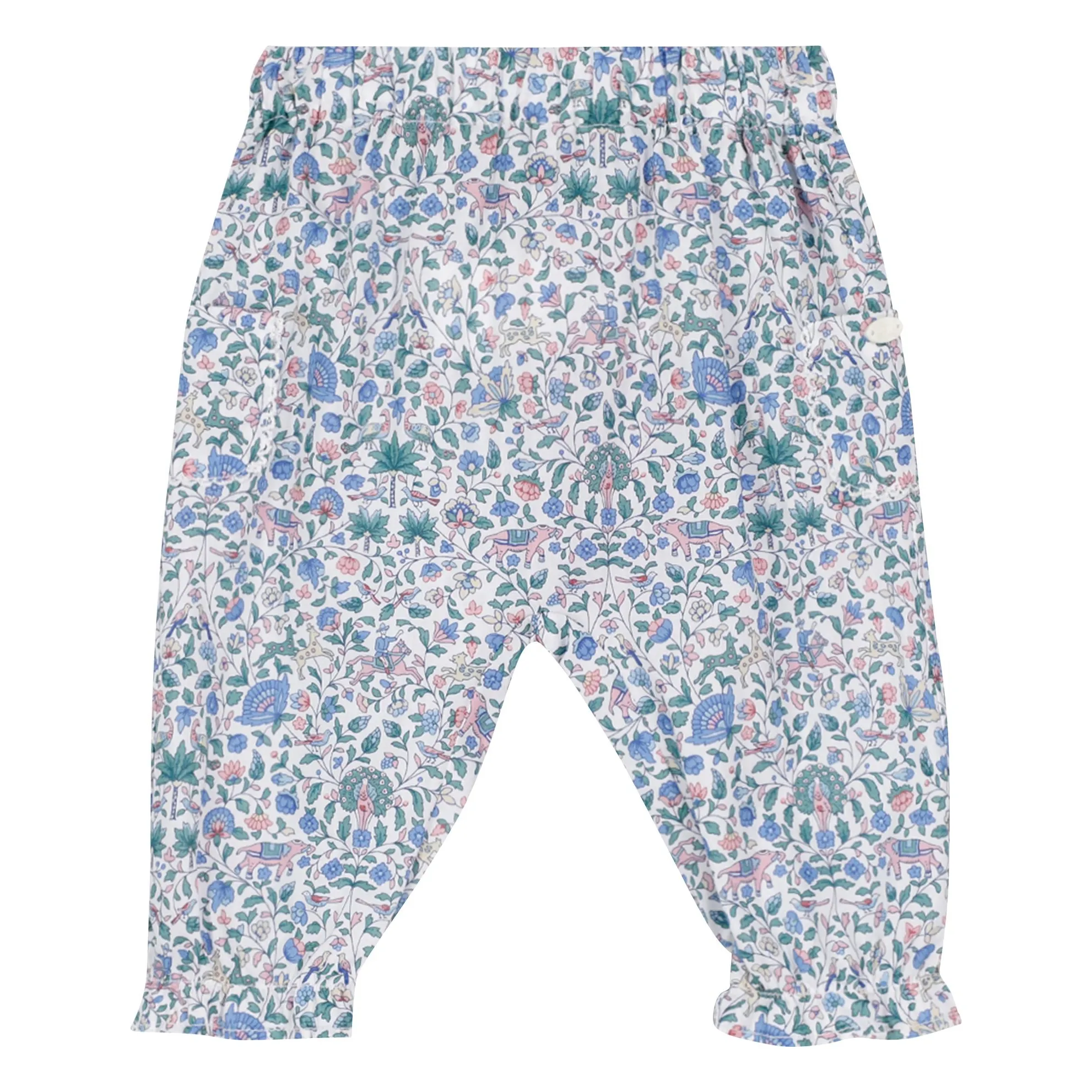 Tartine Et Chocolat Girls White Liberty Ruffle Pants