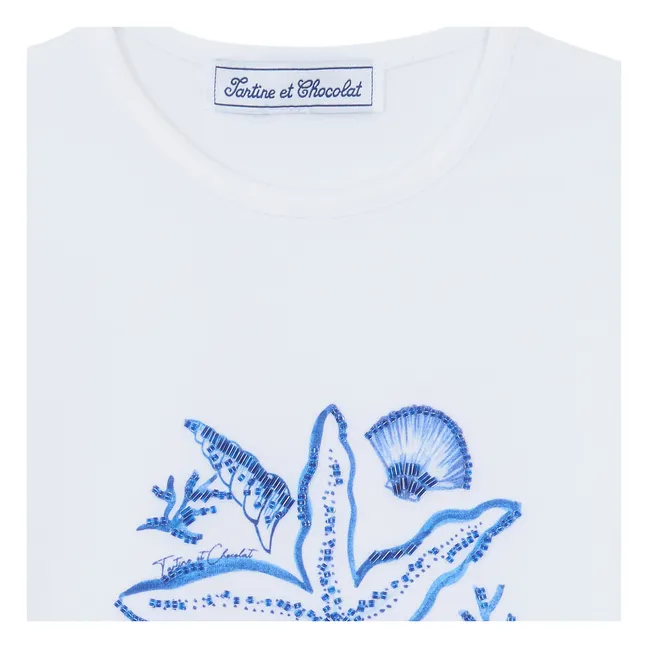 T-shirt Perles Etoile de Mer | Bleu azur