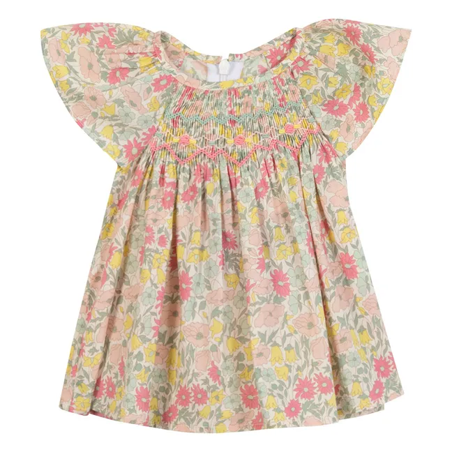 Blouse Smockée Fleurie | Yellow