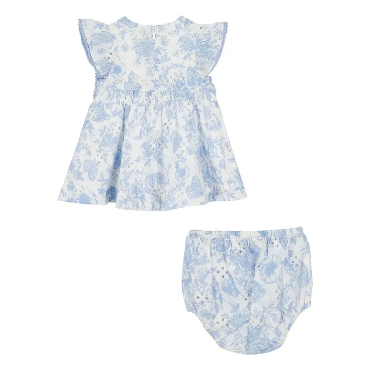 Robe et Bloomer Fleurie | Bleu azur- Image produit n°4
