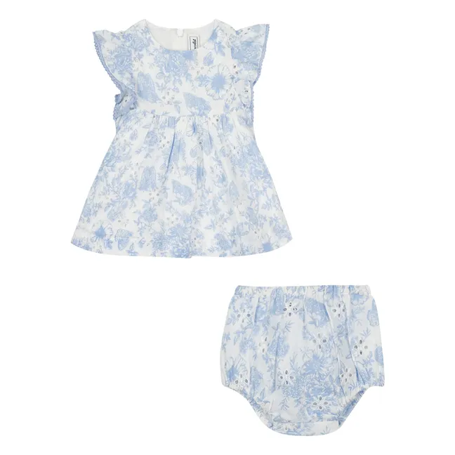 Floral romper | Azure blue