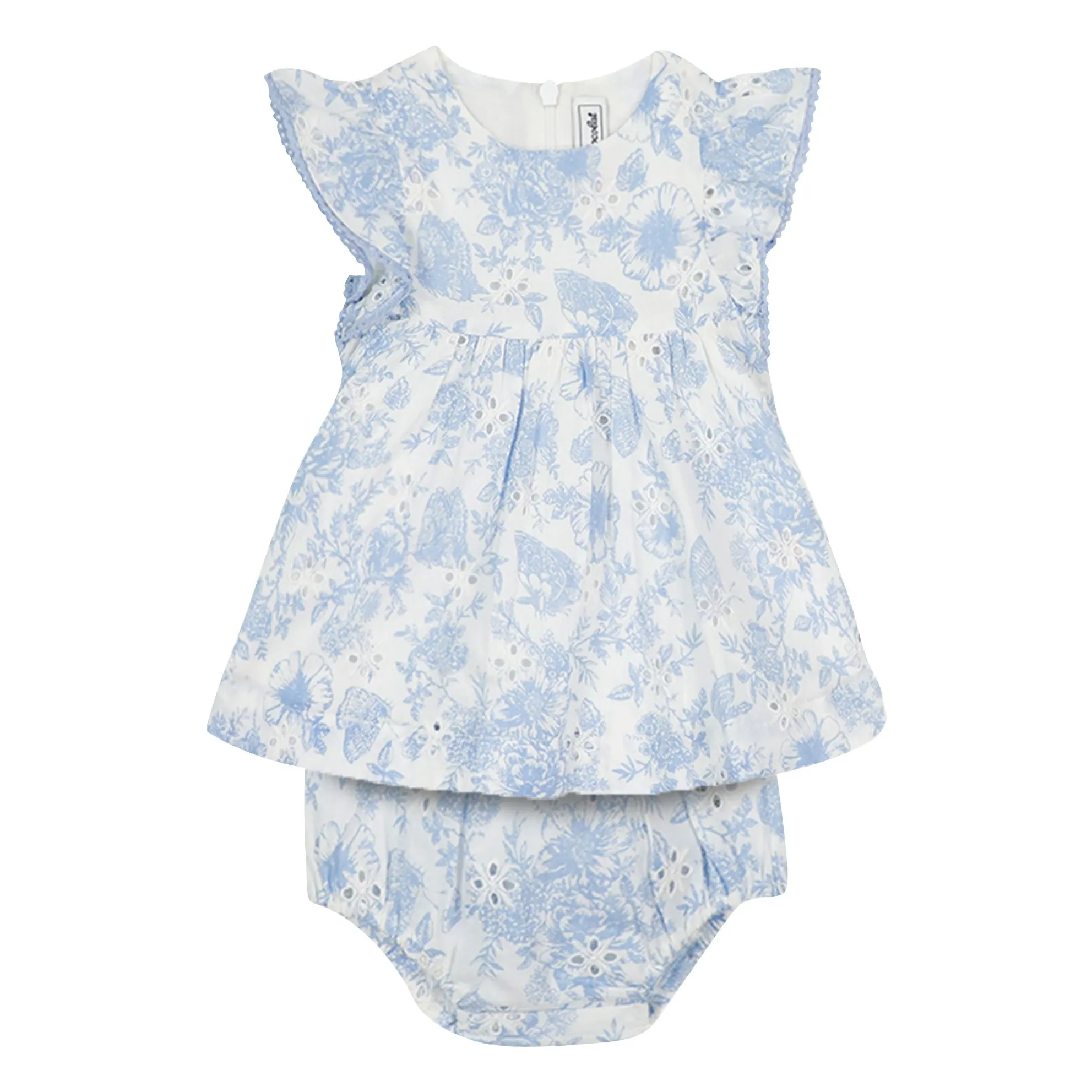 Tartine Et Chocolat Azure Blue Floral Romper