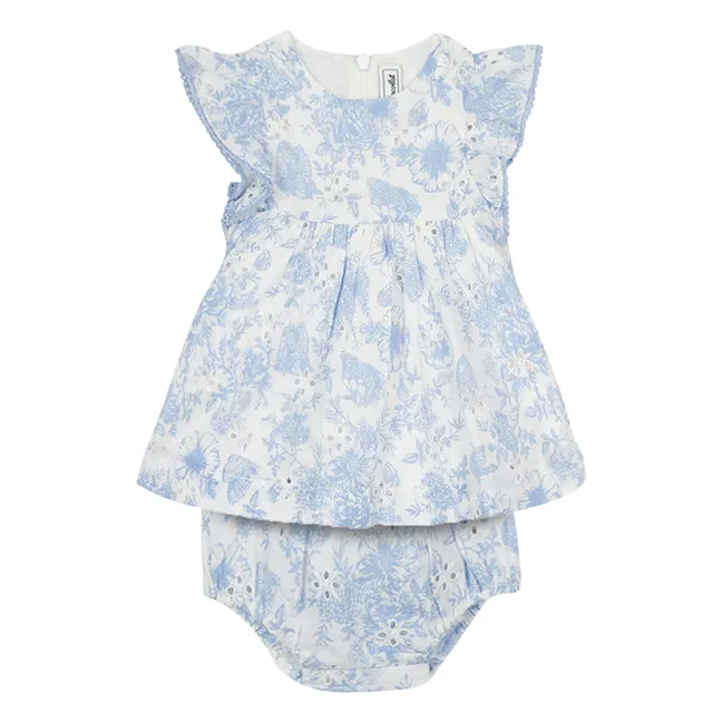 Floral romper | Azure blue