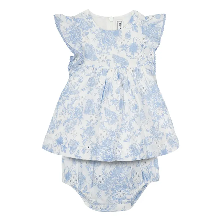 Robe et Bloomer Fleurie | Bleu azur- Image produit n°0
