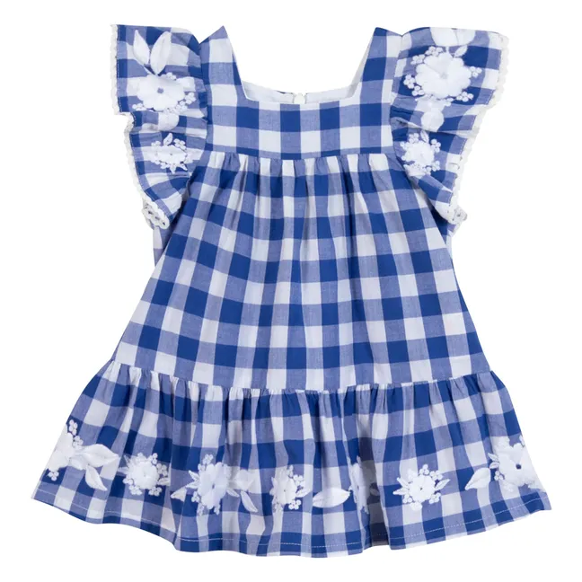 Robe Volants Vichy | Bleu roi