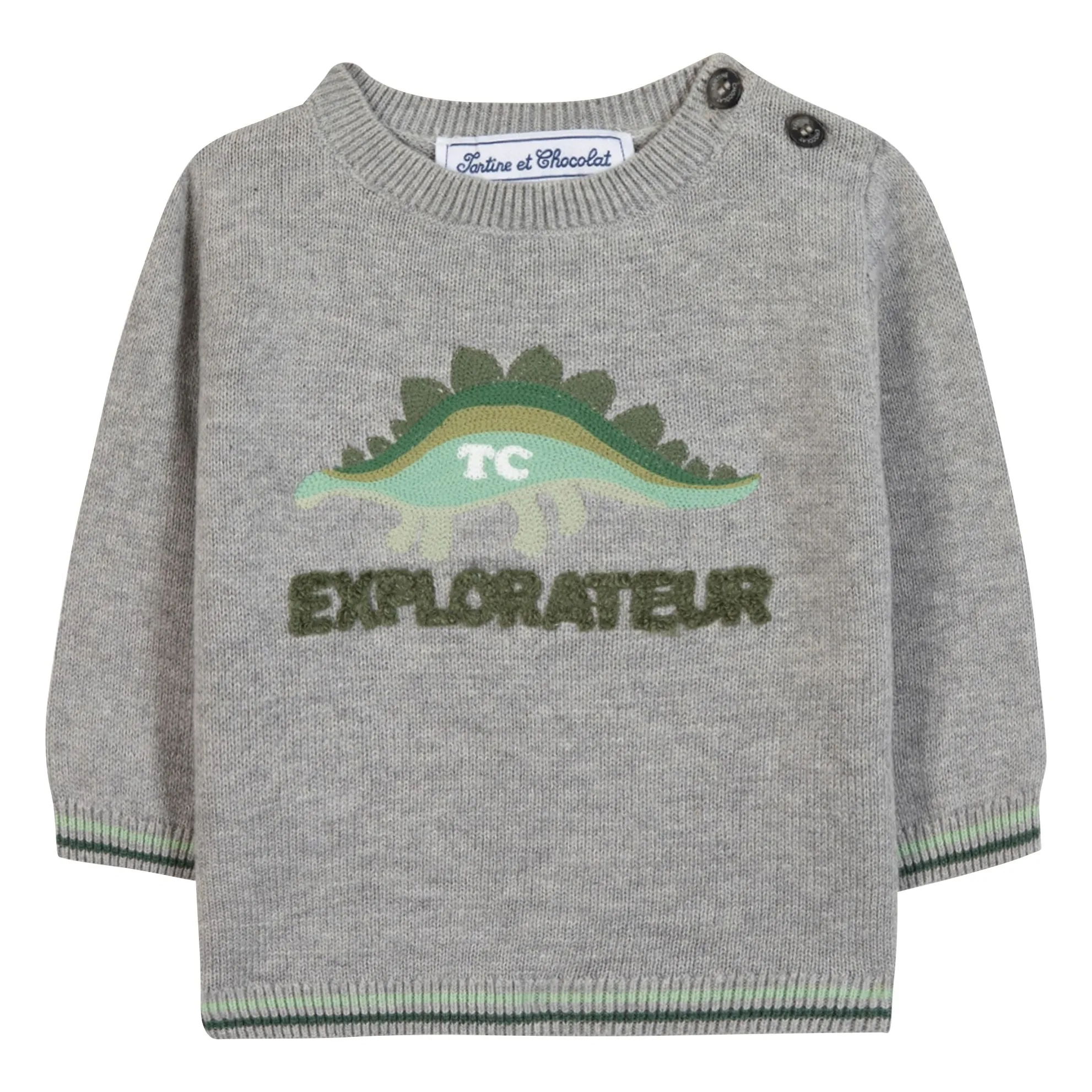 Tartine Et Chocolat Boys Grey Chiné Explorateur Sweater
