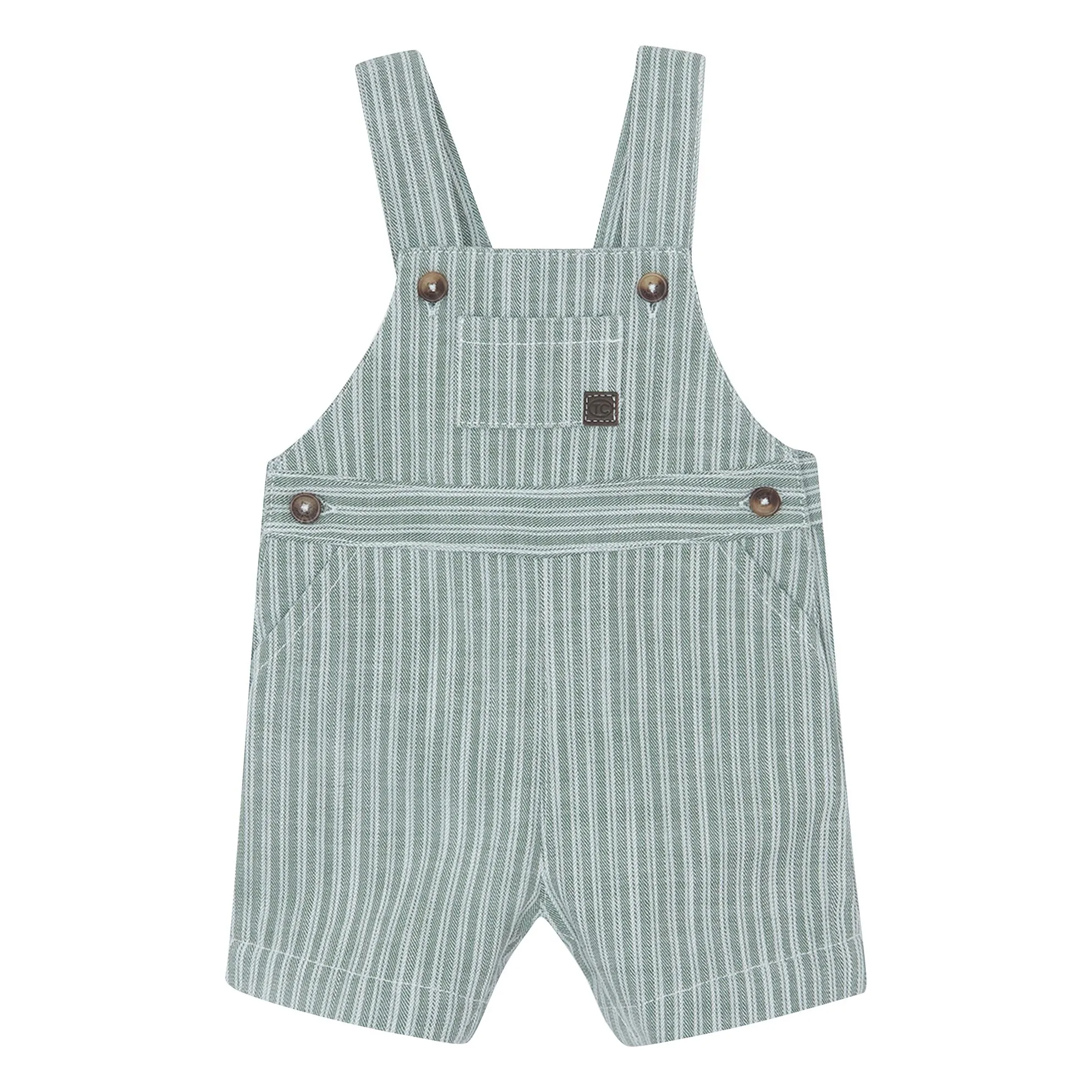 Tartine Et Chocolat Khaki Striped Overalls