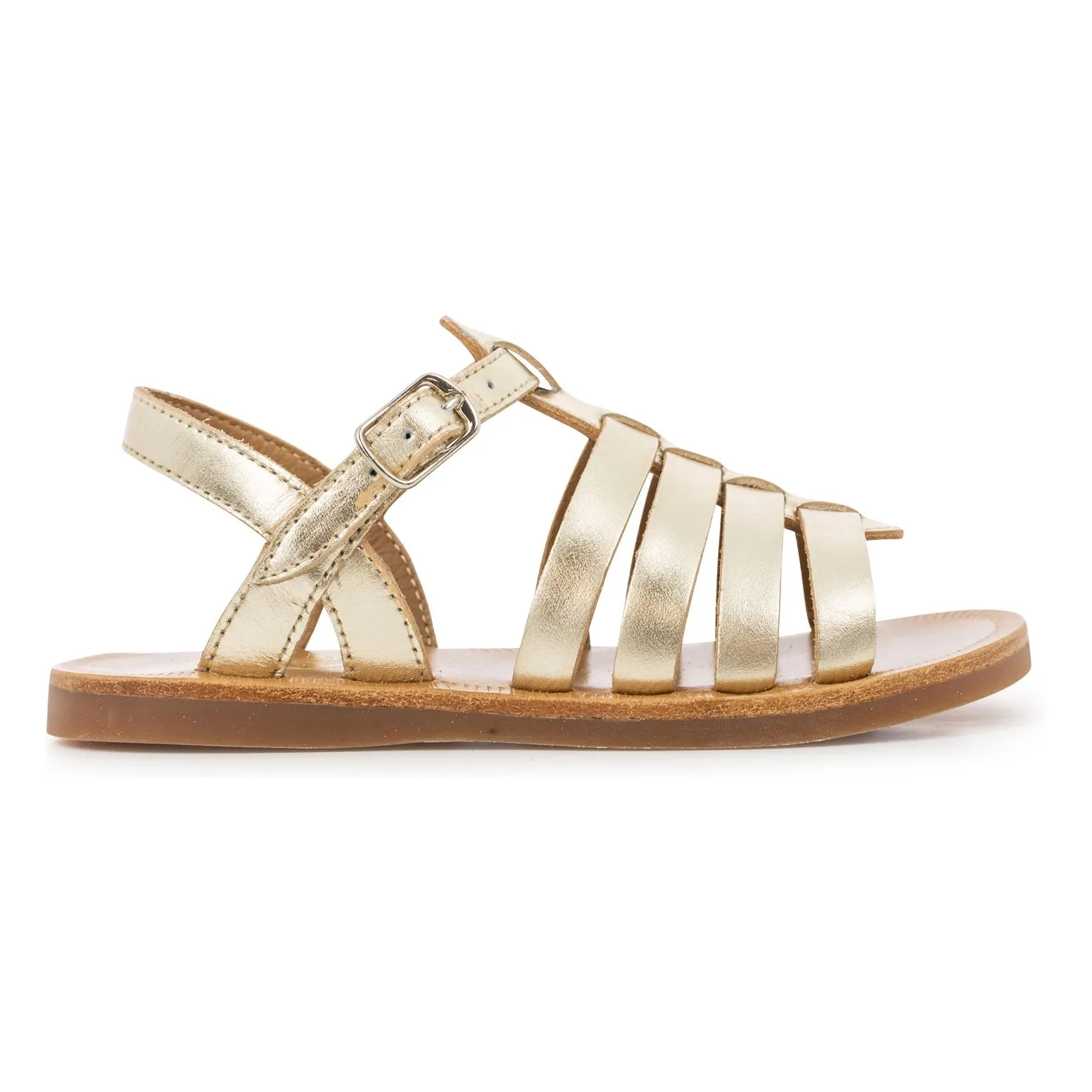 Pom D'api Or Plagette Strap Metallic Sandals
