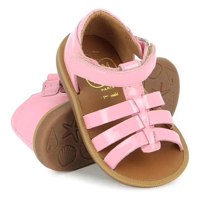 Poppy Strap Patent Sandals | Pink