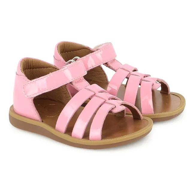Sandalias de charol con tiras Poppy | Rosa