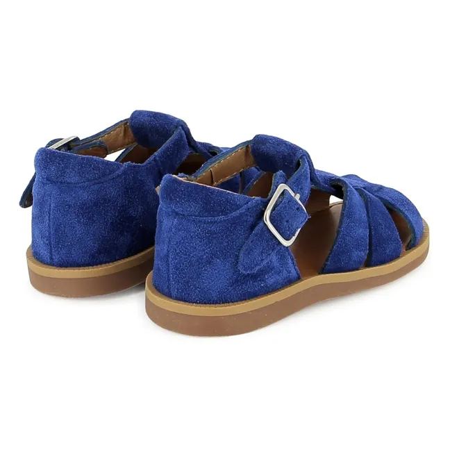 Sandalias Poppy Daddy Velvet | Azul eléctrico
