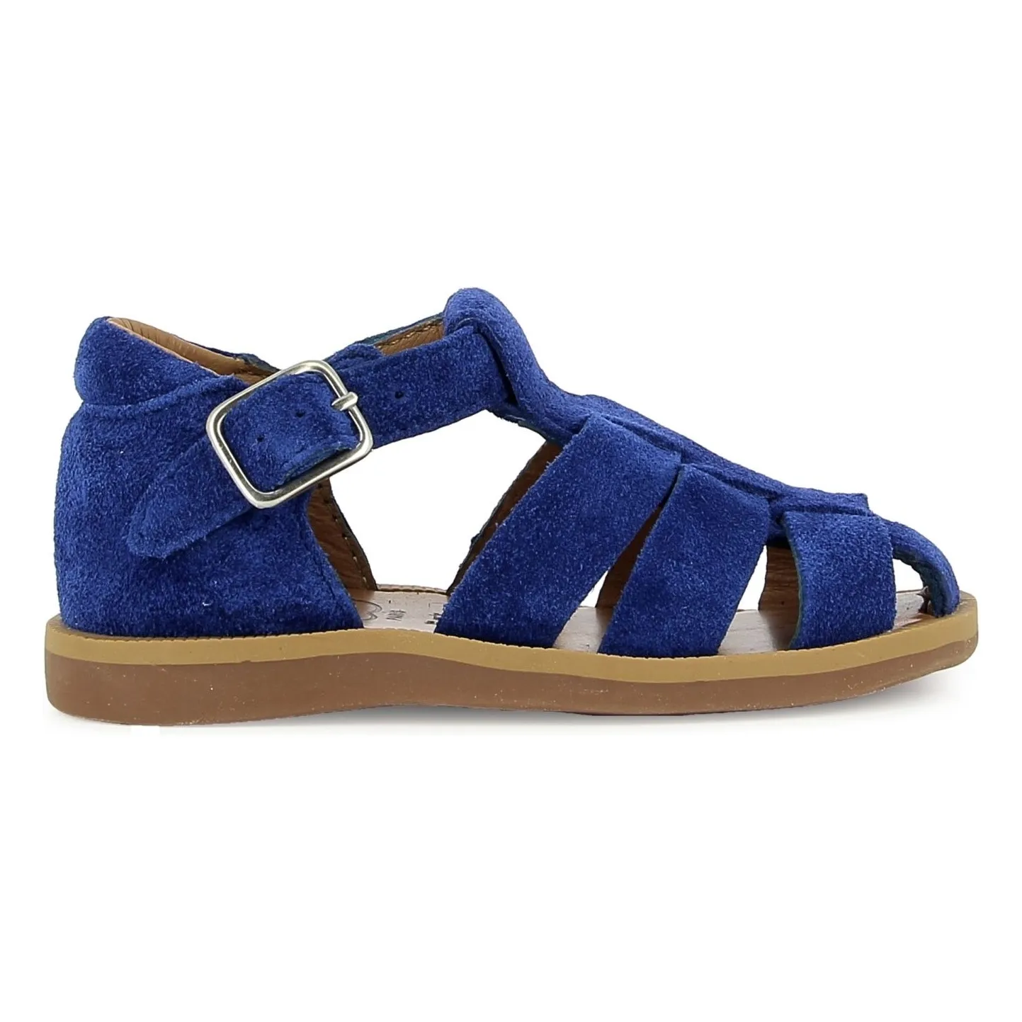 Pom D'api Electric Blue Poppy Daddy Velvet Sandals