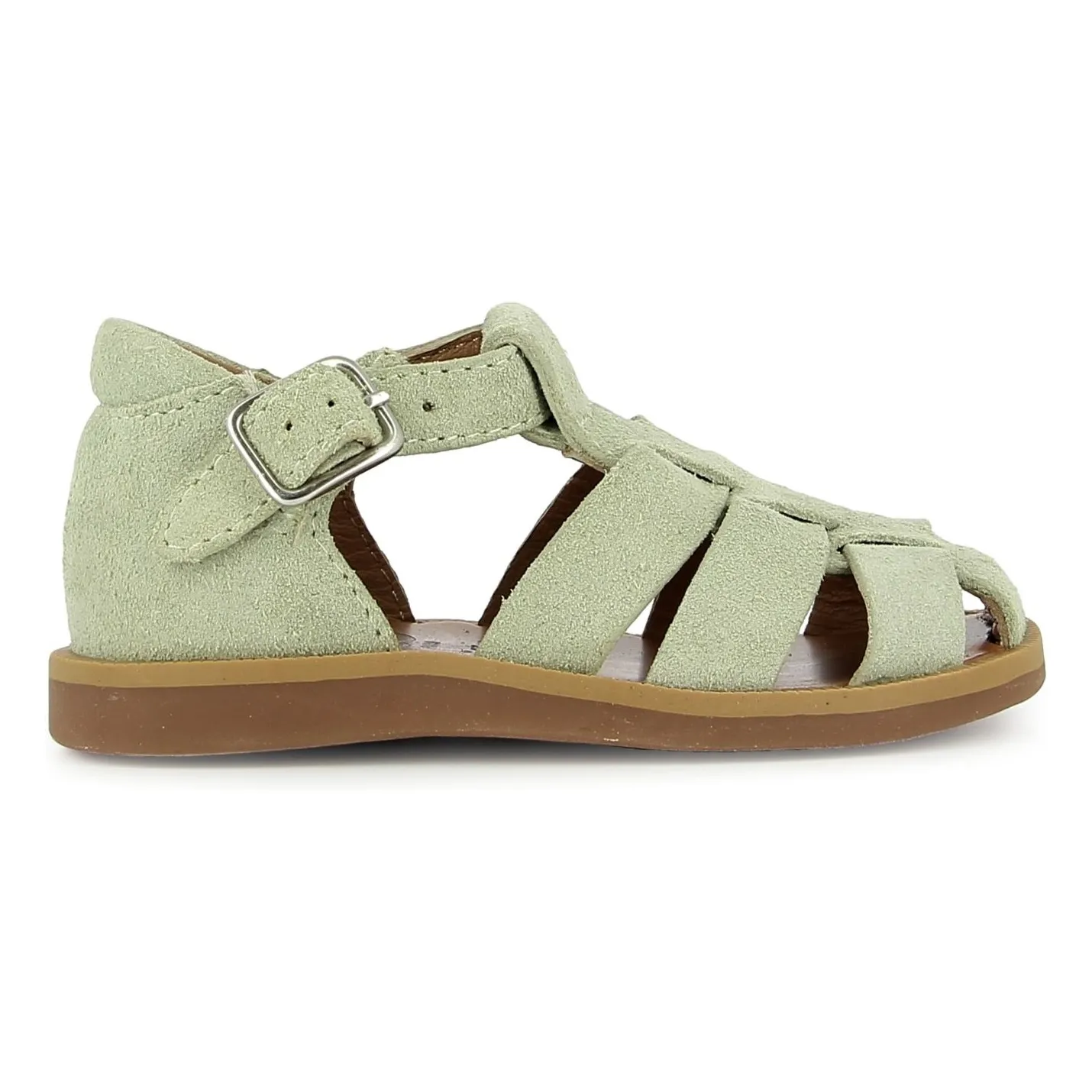 Pom D'api Almond Green Poppy Daddy Velvet Sandals