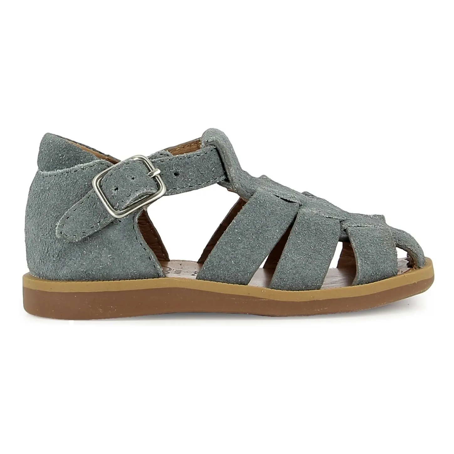 Pom D'api Grey Poppy Daddy Velvet Sandals