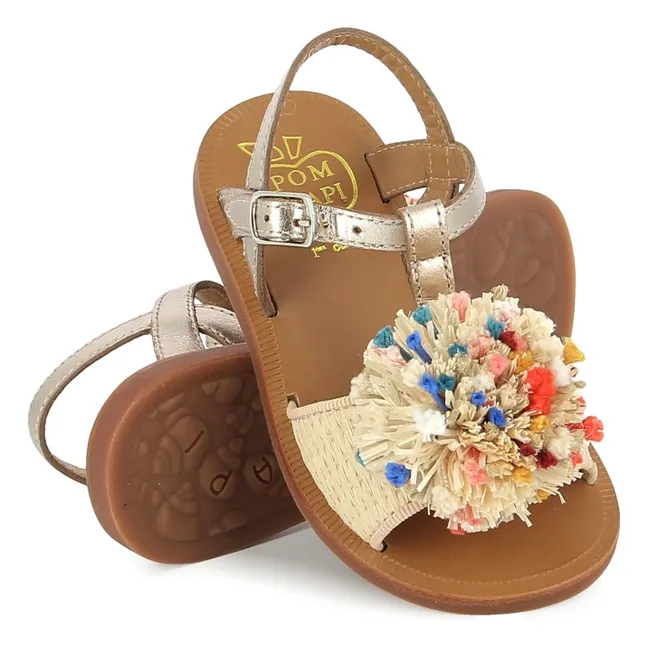 Sandales Pompom | Crème