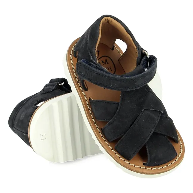 Sandalias Waff Cross Nubuck | Azul Marino
