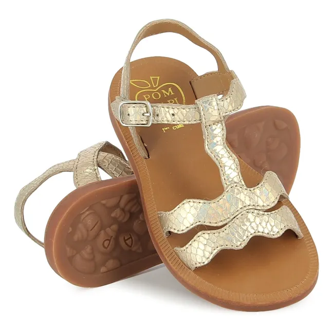 Sandalias Plagette Frizz Glitter | Dorado