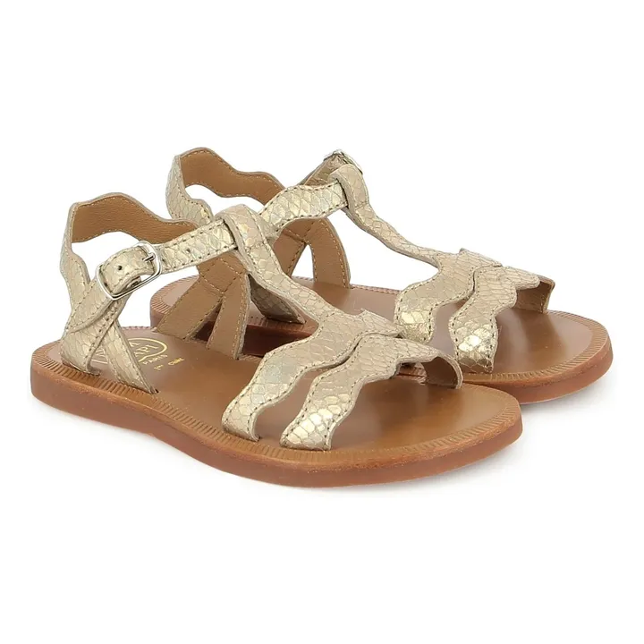 Plagette Frizz Glitter Sandals | Gold- Product image n°1