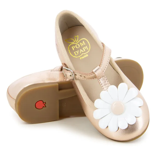Dory Flo Metallic Ballerinas | Dusty Pink
