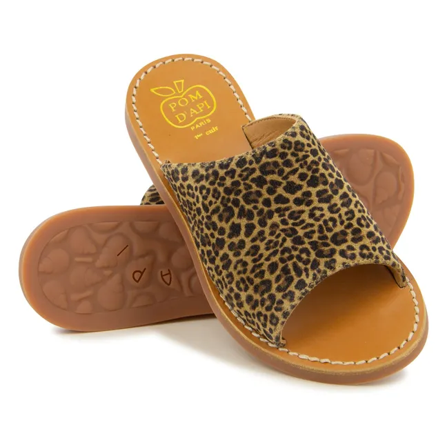 Mules Beach-Curv Leopard | Brown