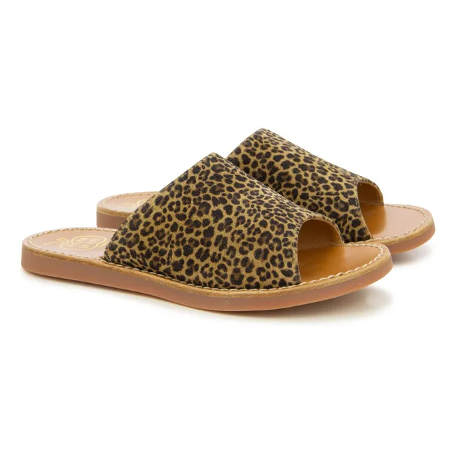 Mules Beach-Curv Leopard | Brown