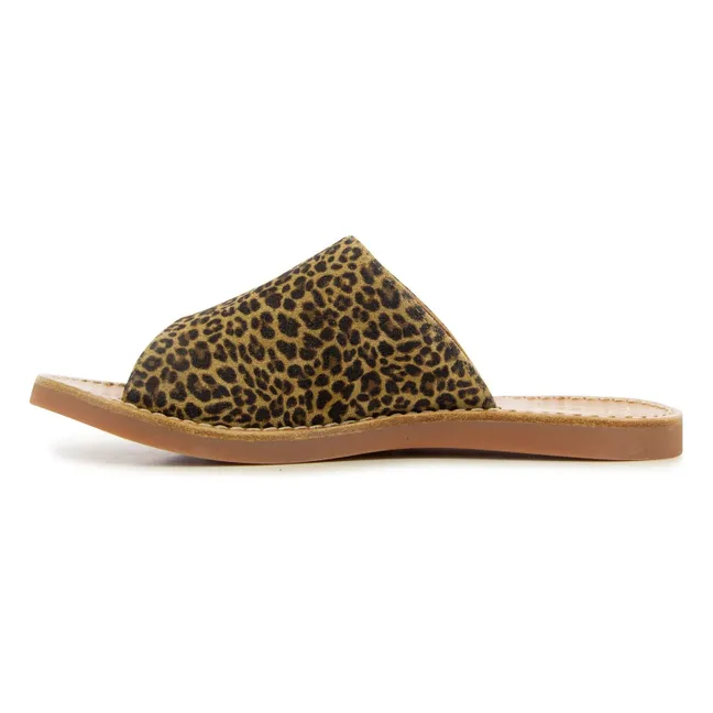 Mules Beach-Curv Leopard | Marrón